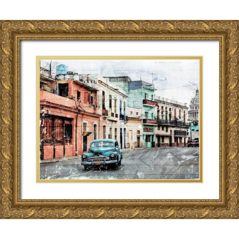 Havanagram Gold Ornate Wood Framed Art Print with Double Matting by Villa, Milli