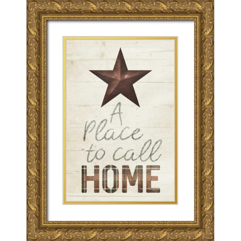 Star Home Mute Gold Ornate Wood Framed Art Print with Double Matting by Villa, Milli