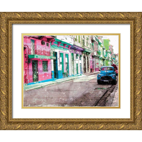 Road To Havana Gold Ornate Wood Framed Art Print with Double Matting by Villa, Mlli
