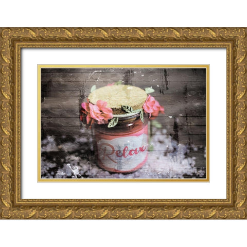Relaxing Candle Gold Ornate Wood Framed Art Print with Double Matting by Villa, Mlli