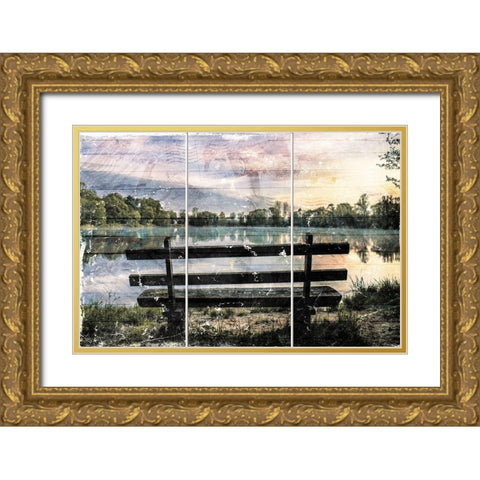 Take A Seat Gold Ornate Wood Framed Art Print with Double Matting by Villa, Mlli