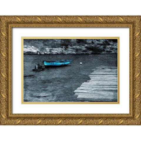 Rest At Sea Gold Ornate Wood Framed Art Print with Double Matting by Villa, Mlli