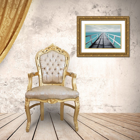 Dock out Gold Ornate Wood Framed Art Print with Double Matting by Villa, Mlli