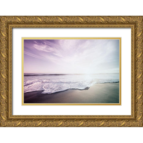 The Waves Gold Ornate Wood Framed Art Print with Double Matting by Villa, Mlli