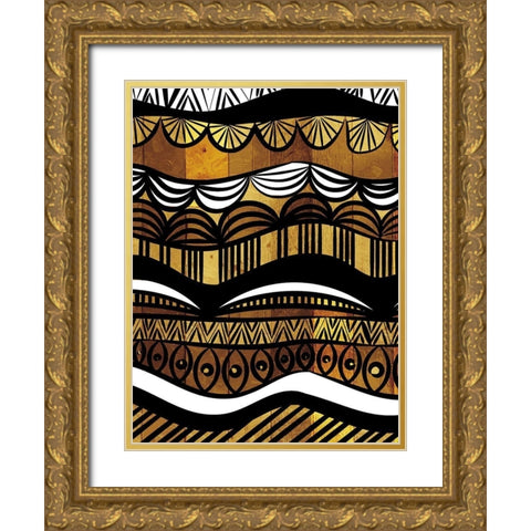 Wood Flow Gold Ornate Wood Framed Art Print with Double Matting by Villa, Mlli
