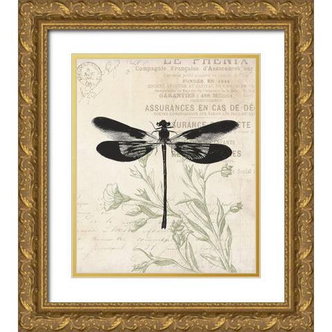 Vintage Insects Gold Ornate Wood Framed Art Print with Double Matting by Villa, Mlli
