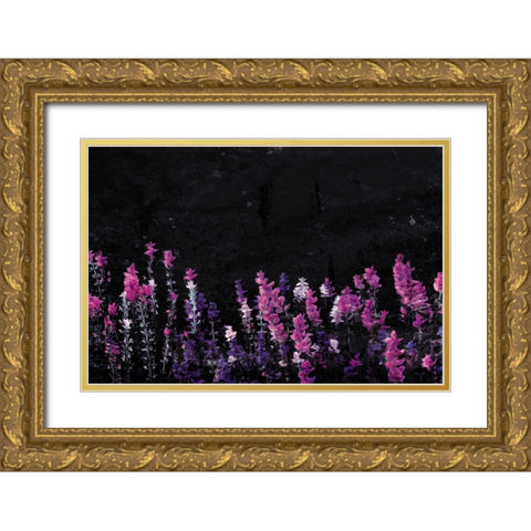 Flowers On The Ground Gold Ornate Wood Framed Art Print with Double Matting by Villa, Mlli