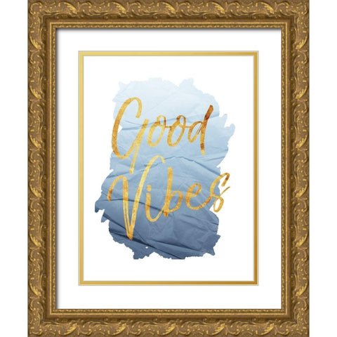 Vibes Gold Ornate Wood Framed Art Print with Double Matting by Villa, Mlli