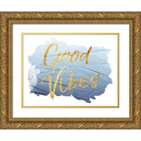 Vibes Horizontal Gold Ornate Wood Framed Art Print with Double Matting by Villa, Mlli