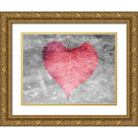 Love Leaves Gold Ornate Wood Framed Art Print with Double Matting by Villa, Mlli