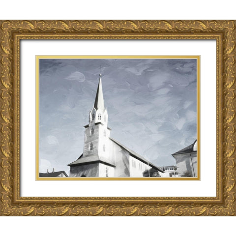 High Church Gold Ornate Wood Framed Art Print with Double Matting by Villa, Mlli