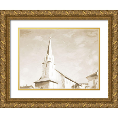 Sepia High Church Gold Ornate Wood Framed Art Print with Double Matting by Villa, Mlli