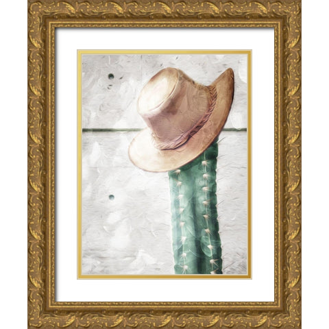 Cactus Hat Gold Ornate Wood Framed Art Print with Double Matting by Villa, Mlli