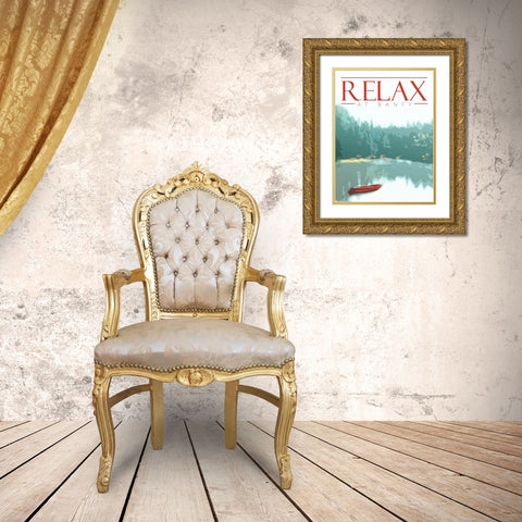 Relax At Banff Gold Ornate Wood Framed Art Print with Double Matting by Villa, Mlli