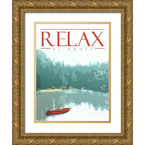 Relax At Banff Gold Ornate Wood Framed Art Print with Double Matting by Villa, Mlli