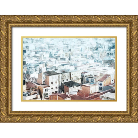 City High Gold Ornate Wood Framed Art Print with Double Matting by Villa, Mlli