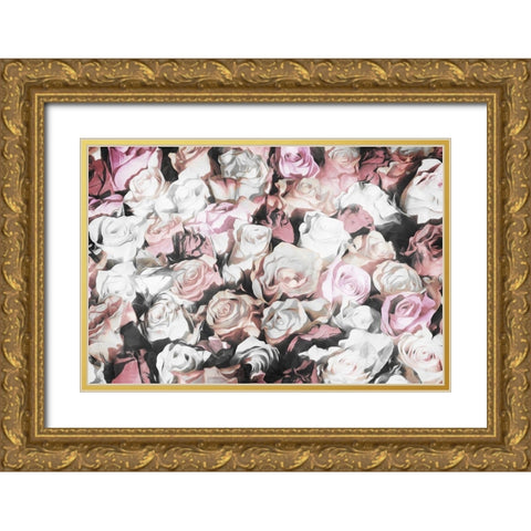 Flowers Together Gold Ornate Wood Framed Art Print with Double Matting by Villa, Mlli
