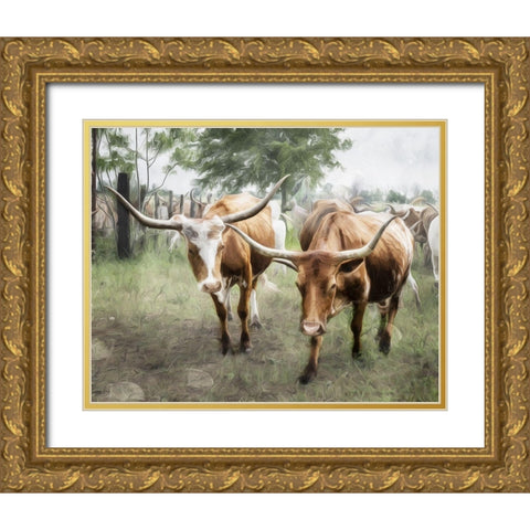 We Roam Together Gold Ornate Wood Framed Art Print with Double Matting by Villa, Milli