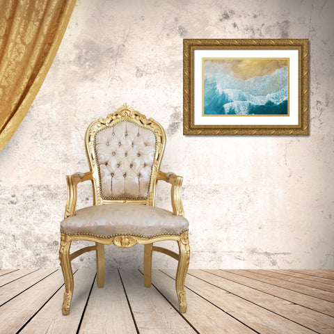 Out On The Beach Gold Ornate Wood Framed Art Print with Double Matting by Villa, Milli