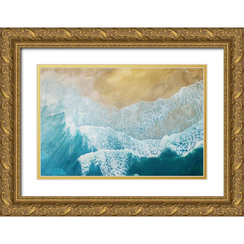 Out On The Beach Gold Ornate Wood Framed Art Print with Double Matting by Villa, Milli