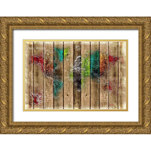 Colorful World Gold Ornate Wood Framed Art Print with Double Matting by Villa, Mlli