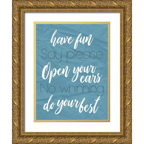 Have fun Gold Ornate Wood Framed Art Print with Double Matting by Villa, Mlli