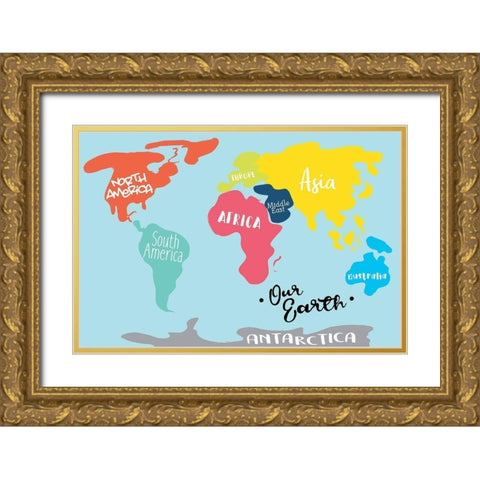 Our Earth Gold Ornate Wood Framed Art Print with Double Matting by Villa, Mlli
