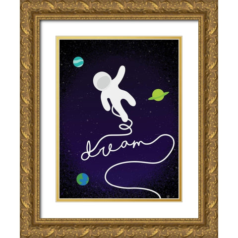 Space Dream Gold Ornate Wood Framed Art Print with Double Matting by Villa, Mlli