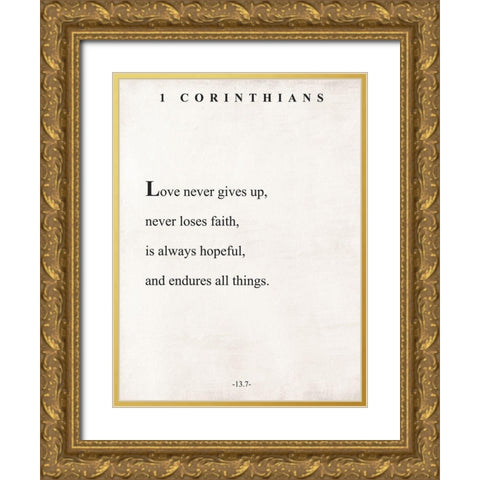 Corinthians Book Page Gold Ornate Wood Framed Art Print with Double Matting by Villa, Mlli