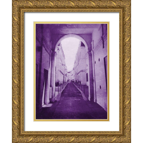 Next Violet Block Gold Ornate Wood Framed Art Print with Double Matting by Villa, Mlli