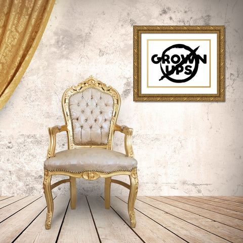Grown Ups Gold Ornate Wood Framed Art Print with Double Matting by Villa, Mlli