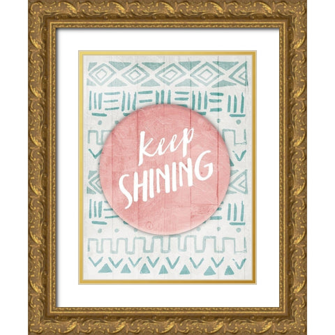 Keep Shining Gold Ornate Wood Framed Art Print with Double Matting by Villa, Mlli
