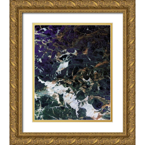 Dark Smog Abstract Gold Ornate Wood Framed Art Print with Double Matting by Villa, Mlli