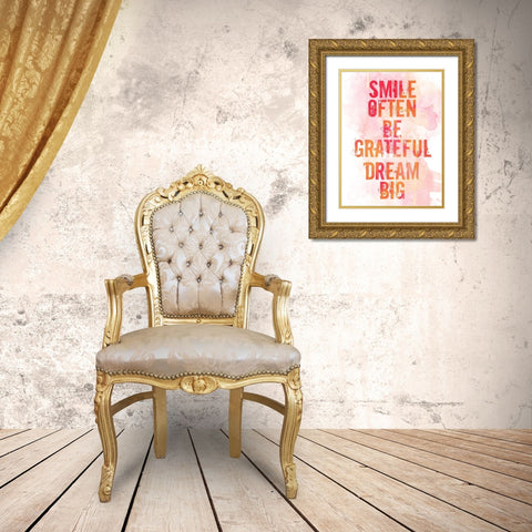 Smile Gold Ornate Wood Framed Art Print with Double Matting by Villa, Mlli