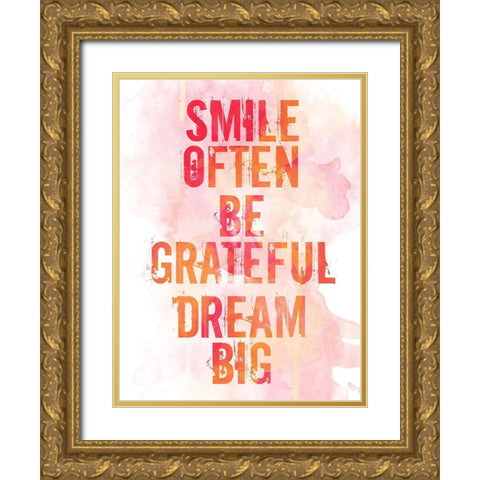 Smile Gold Ornate Wood Framed Art Print with Double Matting by Villa, Mlli
