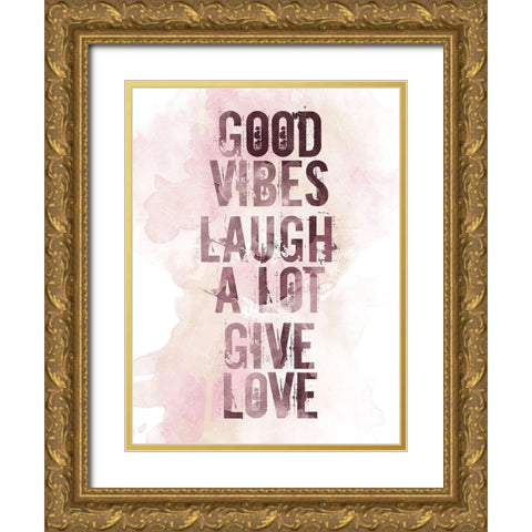 Good Blush Gold Ornate Wood Framed Art Print with Double Matting by Villa, Mlli