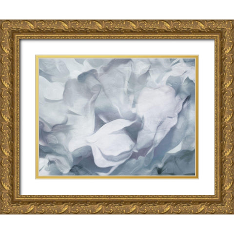 Cool Floral Abstract Gold Ornate Wood Framed Art Print with Double Matting by Villa, Mlli
