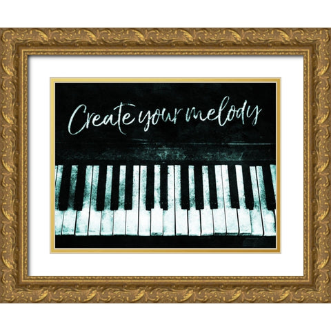 Create Your Melody Gold Ornate Wood Framed Art Print with Double Matting by Villa, Mlli