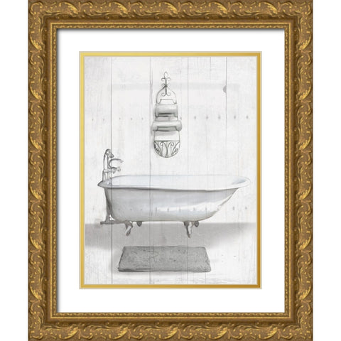 Simple Bath Gold Ornate Wood Framed Art Print with Double Matting by Villa, Mlli