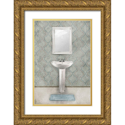 Vintage Sink Gold Ornate Wood Framed Art Print with Double Matting by Villa, Mlli