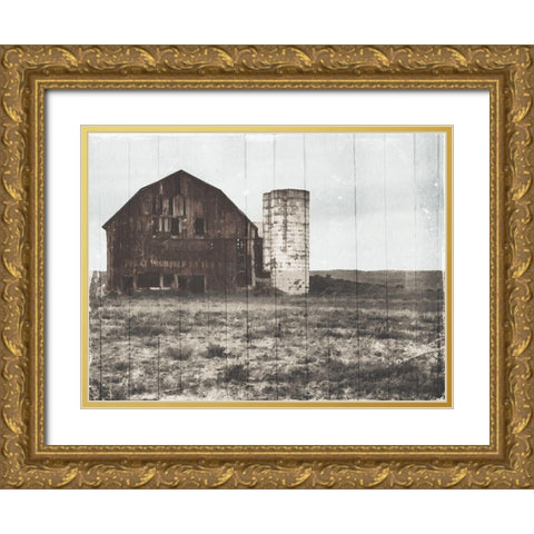 Old Farm Gold Ornate Wood Framed Art Print with Double Matting by Villa, Mlli