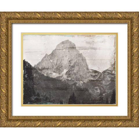 In The Mountains Gold Ornate Wood Framed Art Print with Double Matting by Villa, Mlli