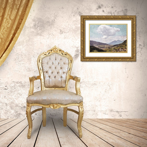 Look At The Clouds Gold Ornate Wood Framed Art Print with Double Matting by Villa, Mlli