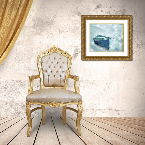 Lonely Boat Gold Ornate Wood Framed Art Print with Double Matting by Villa, Mlli
