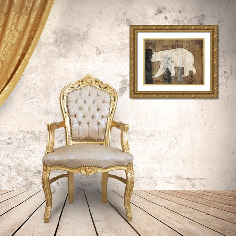 Look At Me Bear Gold Ornate Wood Framed Art Print with Double Matting by Villa, Mlli