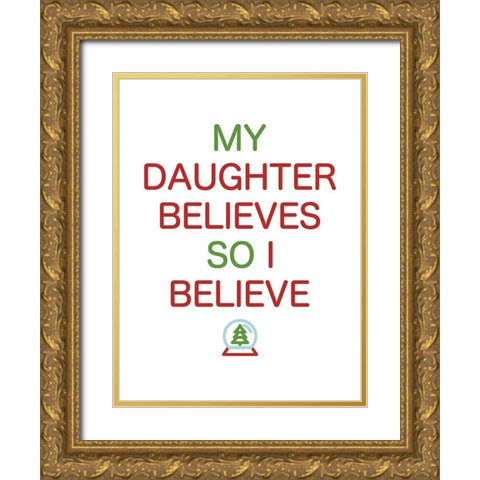 Daughter Believes Colors Gold Ornate Wood Framed Art Print with Double Matting by Villa, Mlli