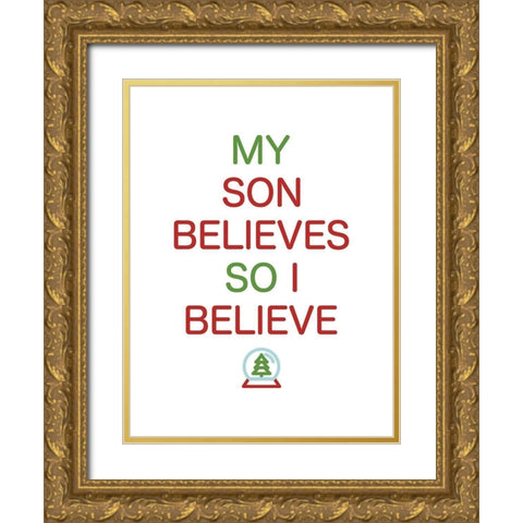 Son Believes Colors Gold Ornate Wood Framed Art Print with Double Matting by Villa, Mlli