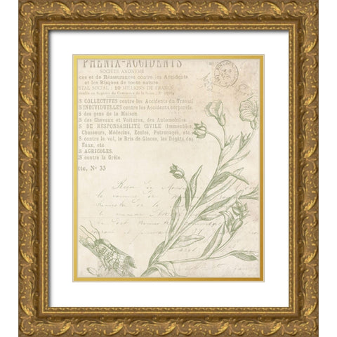 Lightened Vintage Two Gold Ornate Wood Framed Art Print with Double Matting by Villa, Mlli