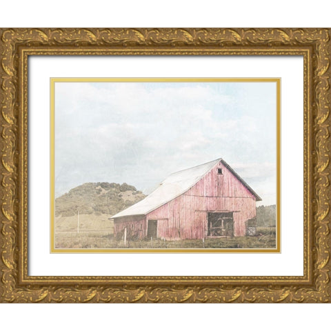 Bigger Barn In The Farm Gold Ornate Wood Framed Art Print with Double Matting by Villa, Mlli