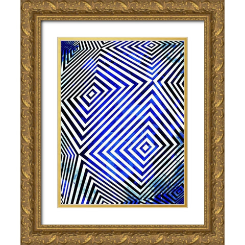 Your Path Blue Gold Ornate Wood Framed Art Print with Double Matting by Villa, Milli